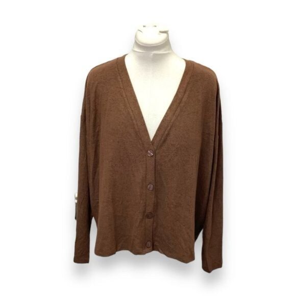 Lane Bryant Women’s Button Front Cardigan Sweater, Brown, size 22/24 - Picture 1 of 7